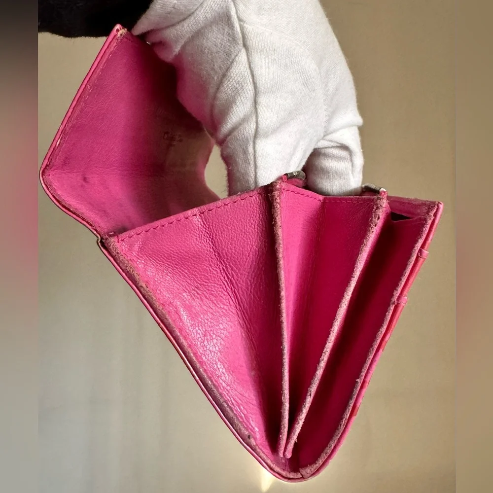 Christian Dior Ultimate Rendez-vous Patent Dior Trotter Fuchsia Authentic Wallet